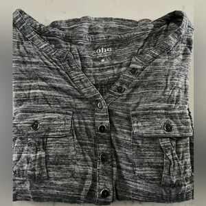 NY&Co SoHo heather gray space dye shirt